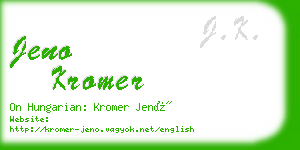 jeno kromer business card